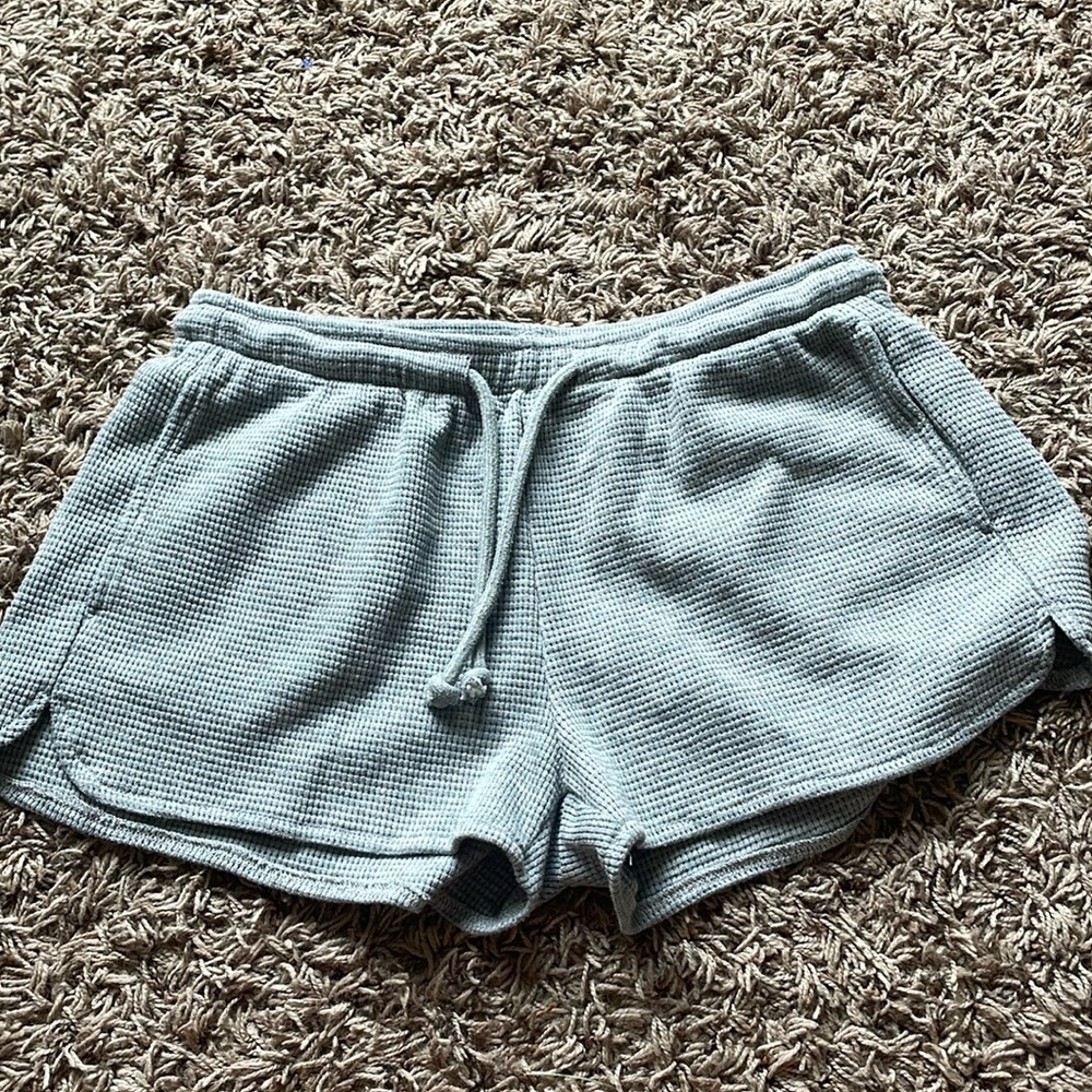Never worn, gray waffle styled shorts.